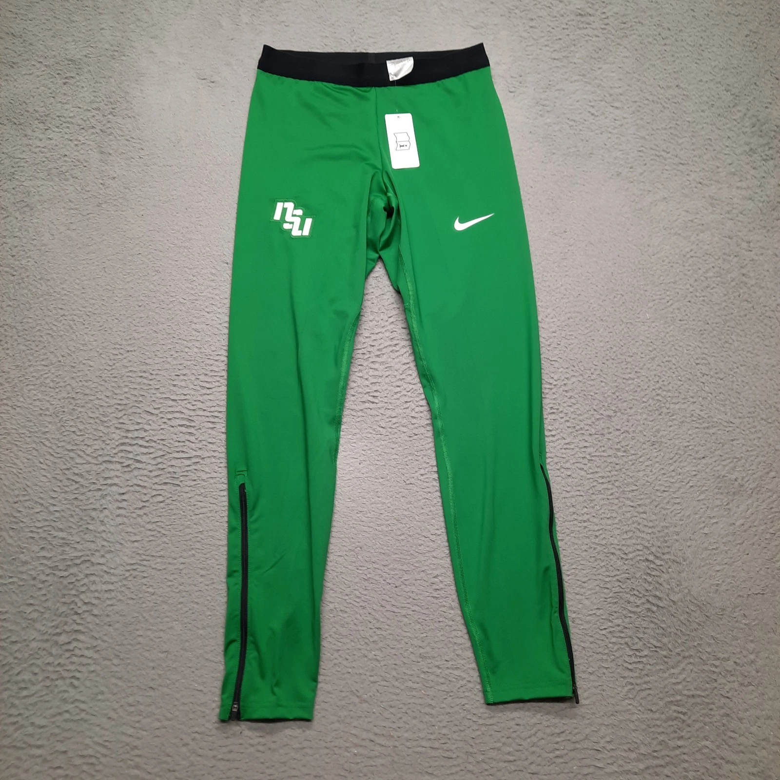 Nike Pants Mens Medium Green Black Track Tight Athletic Running NSU FZ5979-377