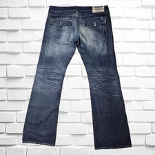 True Religion Bootcut Jeans with Pocket Flaps *Mens 40x34 Blue Distressed
