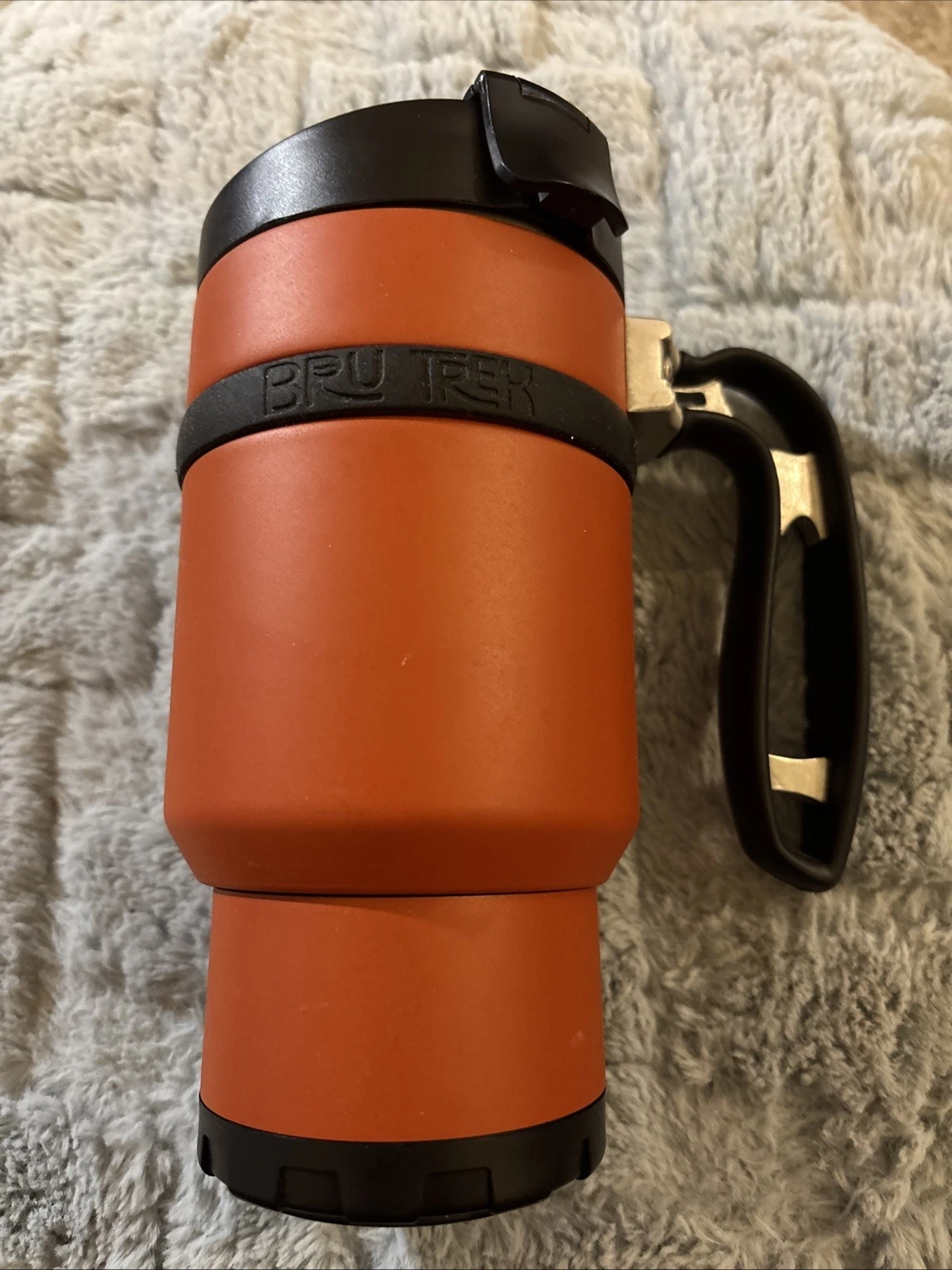 Bru Trek 16fl Oz Stainless Steel Coffee/Tea Press To Go Orange EUC