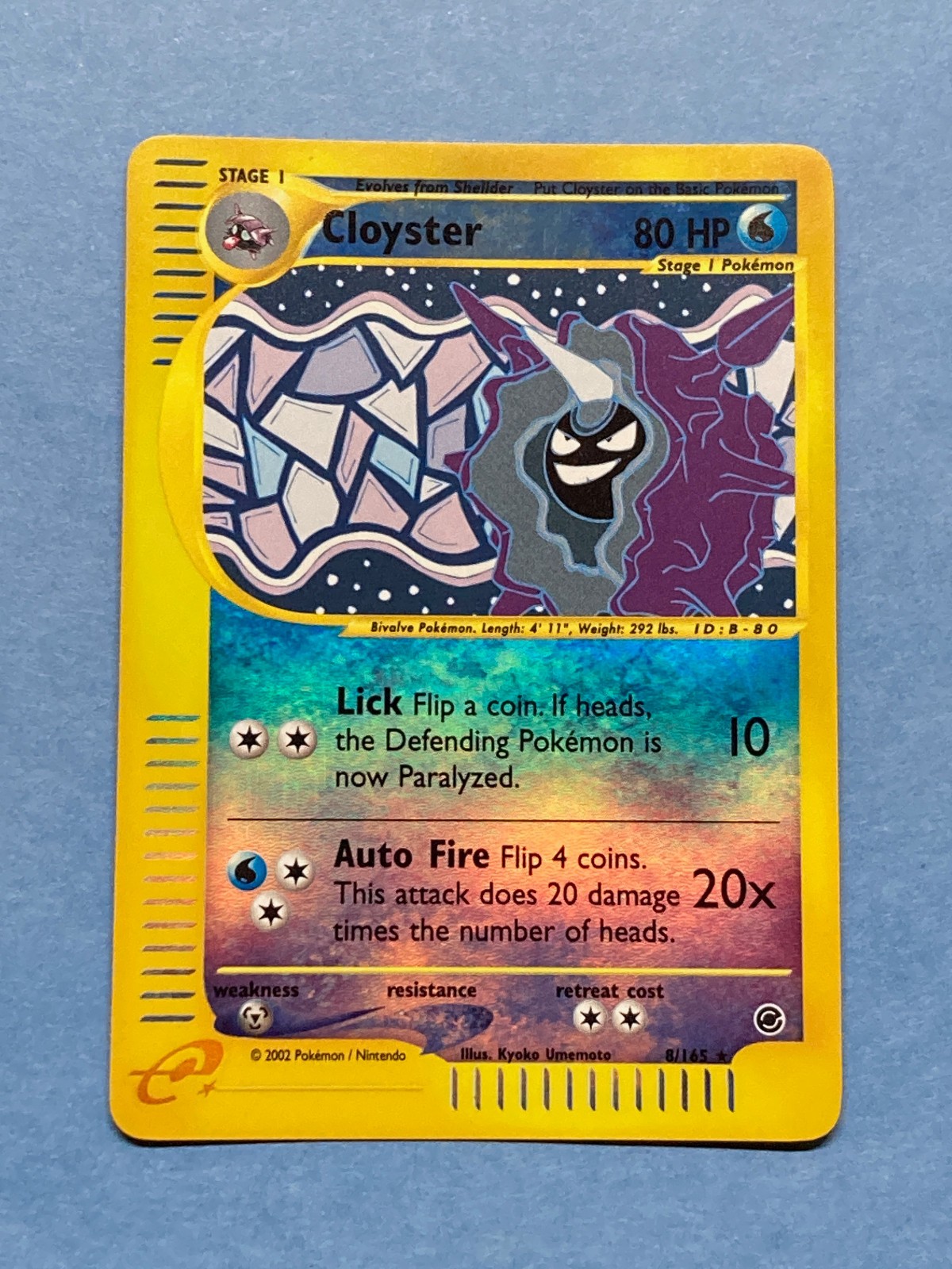 Pokemon Reverse Holo eReader Cloyster- Expedition- 8/165- NM