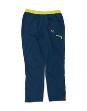 PUMA Mens Tracksuit Trousers Large  Blue Colourblock Polyester AN15