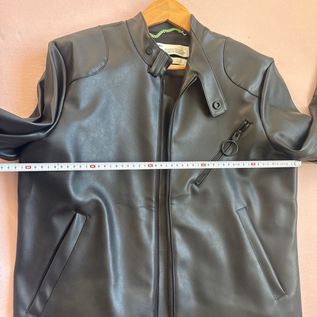 Men's Wear Off-White OFF WHITE Leather Jacket Riders Jacket Black thumbnail 13