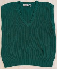 Gitano Men's Vintage Green Acrylic Knit Vest Size 40 Sleeveless Unisex Women