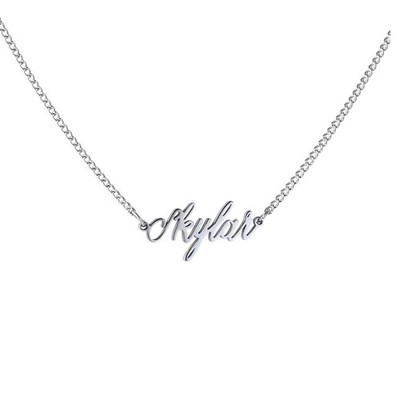 Individuelle Namenskette personalisiert Anhänger 18k Weißgold vergoldet für Damen Skylar