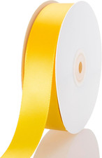 1 Inch Yellow Ribbon, 50 Yards Craft Polyester Satin Ribbon Perfect for Gift Wra