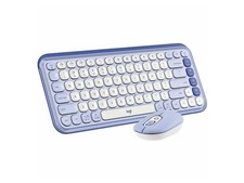 Logitech POP ICON Bluetooth Keyboard/Mouse Combo, Lilac Off-White 920-013043