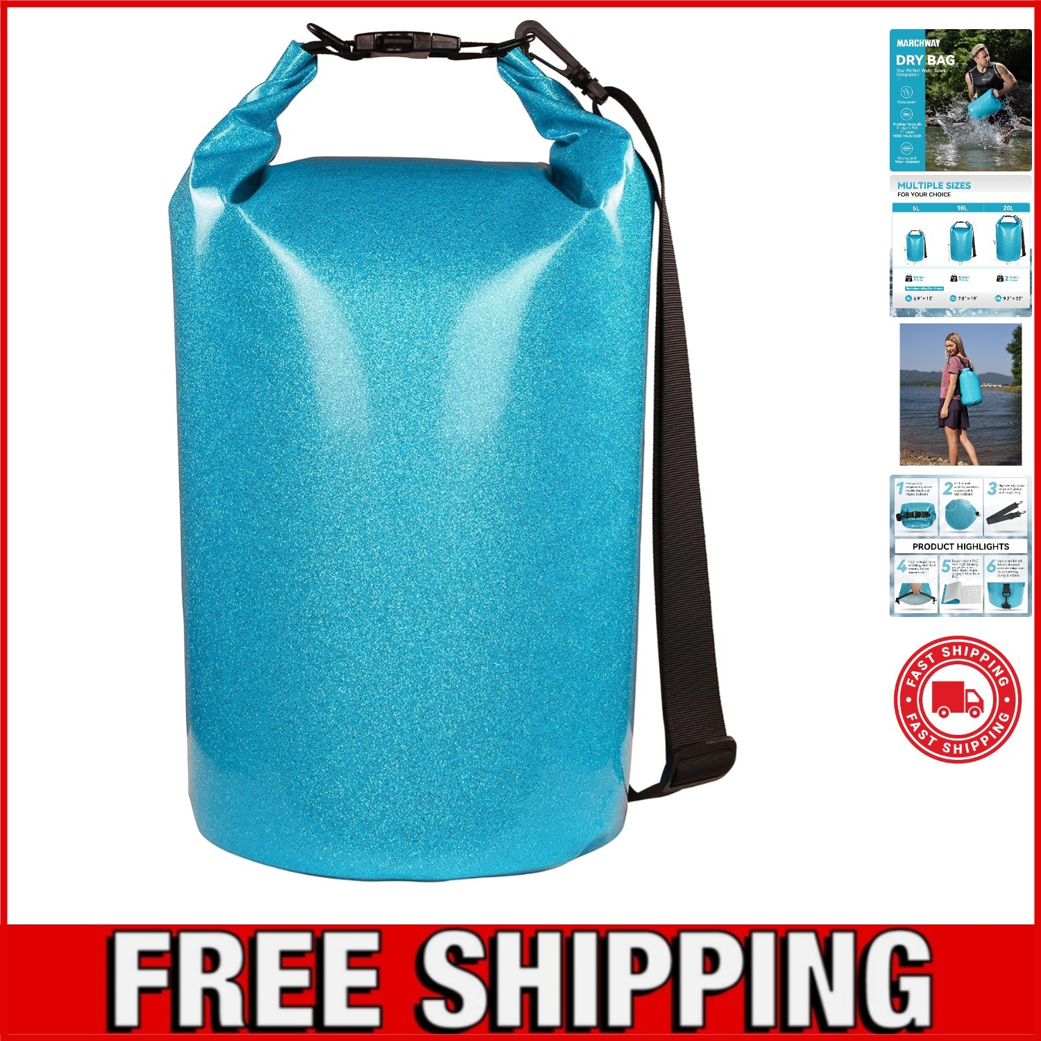 Floating Waterproof Dry Bag Backpack 5L/10L/20L/30L/40L, Rol