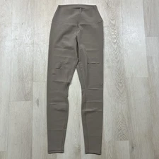 Alo Yoga High-Waist Legging Women’s Small Ripped Warrior Tan Slash Leg Slits