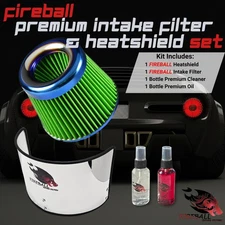Reusable Cold Air Intake Filter and Heat Shield Kit Universal for Maserati