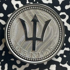 2017 Barbados Trident $1 Dollar Lot#OV1562 Silver! 1 Oz