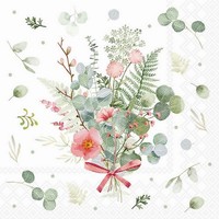 20 Servietten Eucalyptus And Fern Bouquet Eukalyptus-Strauß Schleife 33X33Cm