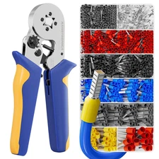Ferrule Crimping Tool Kit Wire Ferrules Crimper with 1200PCS Ferrule AWG 23-7 Wi