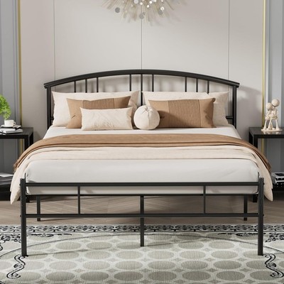 Full Size Metal Platform Bed Frame With Headboard Footboard 14 Inch Slatted Base