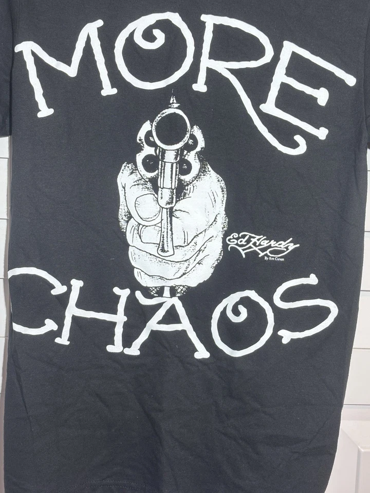 Camiseta negra Ken Carson More Chaos para hombre talla S pequeña edición apenas Foto 2 de 4