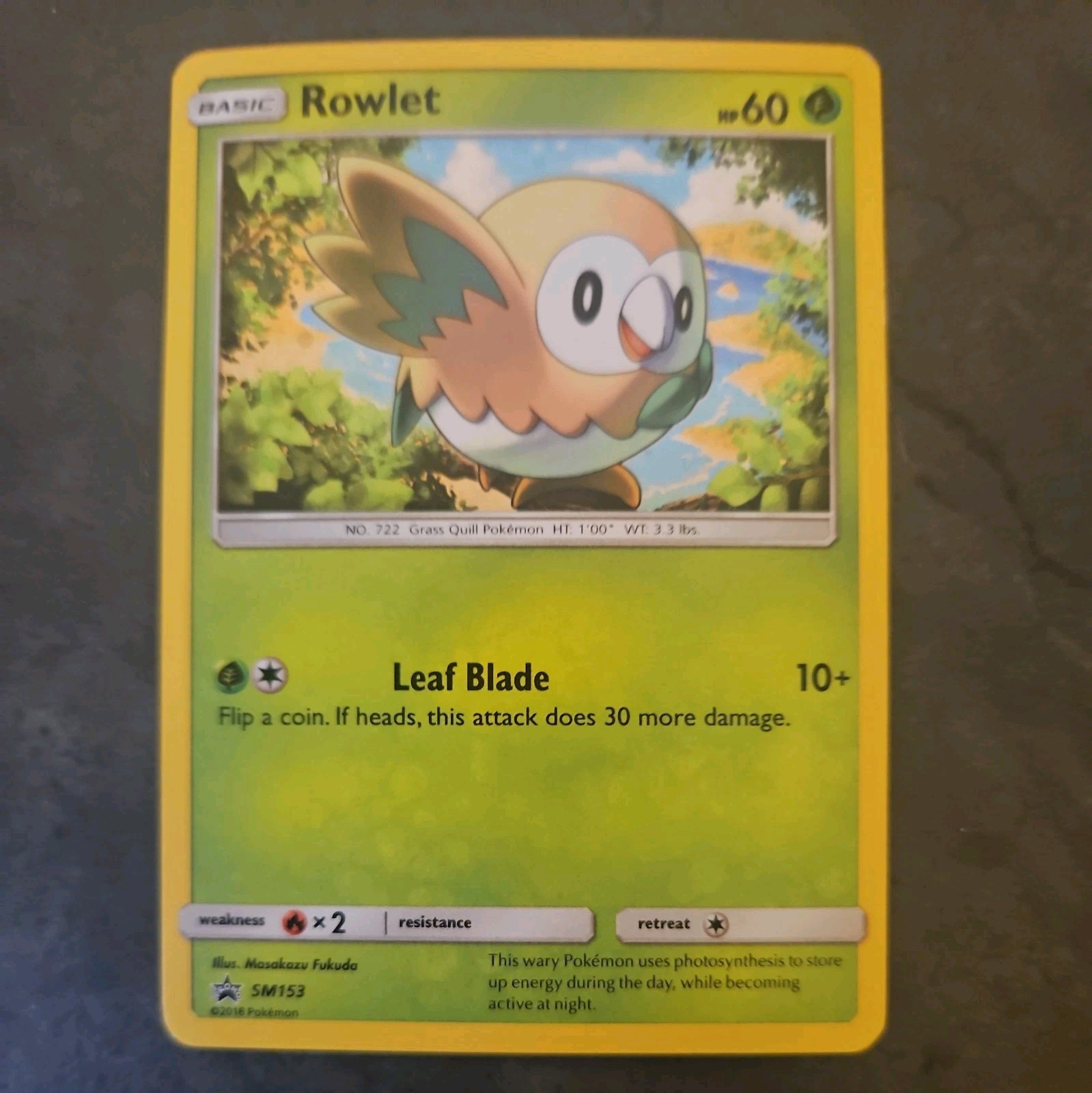 2018 Pokemon Rowlet Black Star Promos SM153 Halo