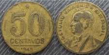 BRAZIL # 50 centavos 1945 " Getulio Vargas "