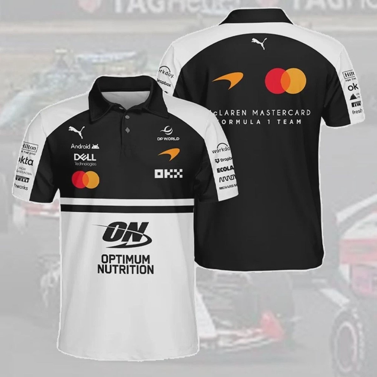 🔥2026 McLaren F1 Teamwear For Fans Polo All Over Prin White