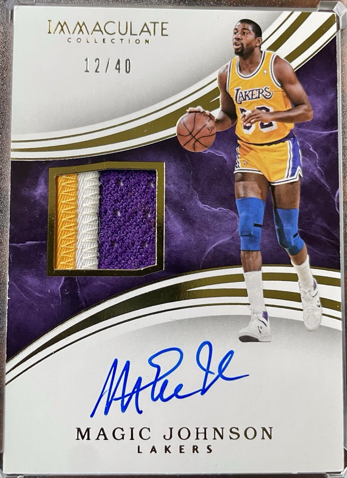2015-16 Panini Immaculate Magic Johnson Patch Auto /40 Game Used HOF Lakers