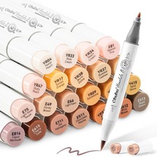 24 Ohuhu Skin Tone Markers Brush Fine Tip Alcohol-based Brush Markers Gifts