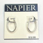Napier Silver Tone Hoop Earrings 6.8g — photo 1