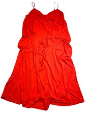Natori Floral Nightgown Slip Dress Women  s Sz L Red V-neck Midi