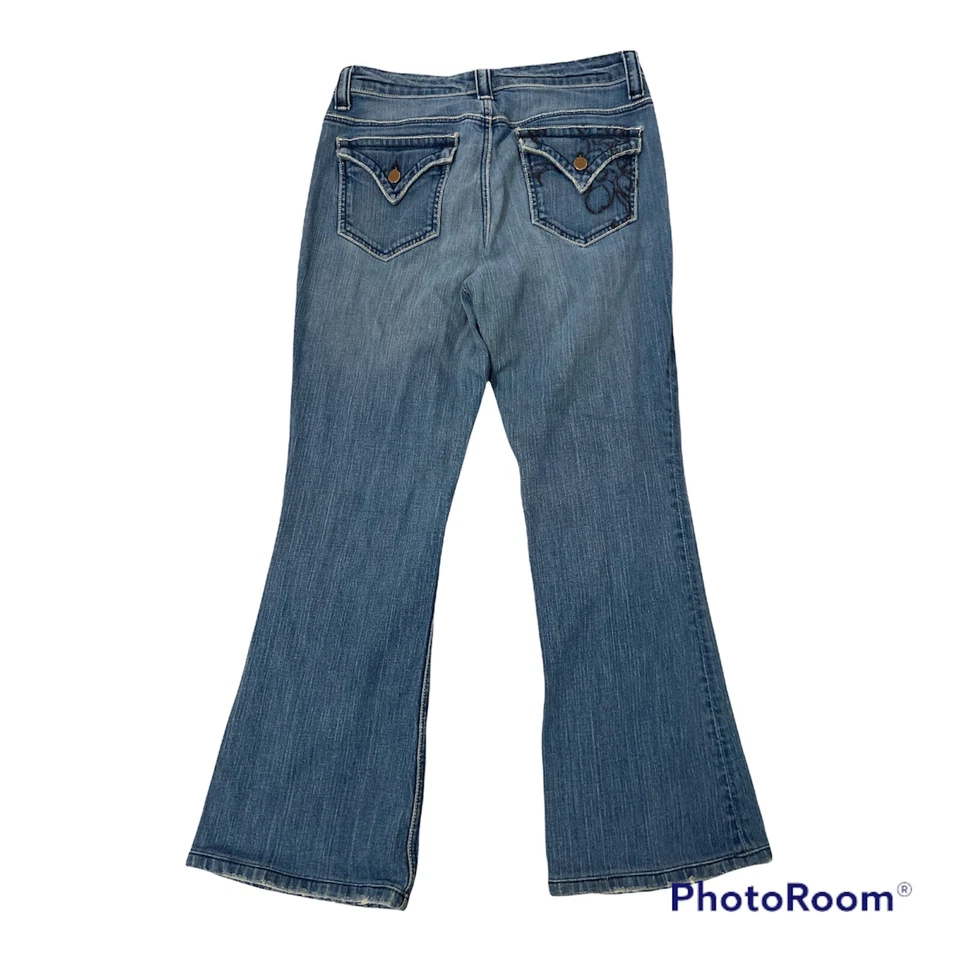 PURE COLOR FLARE WOMENS JEANS sz30 Light Wash NICE JEANS! Flap Pockets - Image 2 of 4