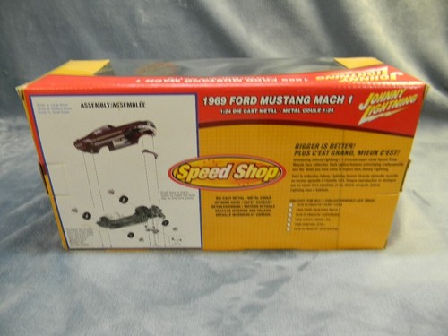 1/24 SCALE 1969 FORD MUSTANG 428 MACH I JOHNNY LIGHTNING MAROON DIECAST KIT-MIB - Picture 5 of 7