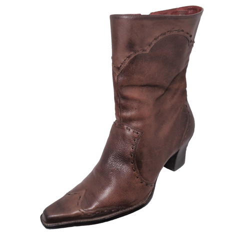 Eddie Bauer Ladies Made in Brazil Boots Ankle Wingtip Saddle Leather US 11M - Picture 7 of 18