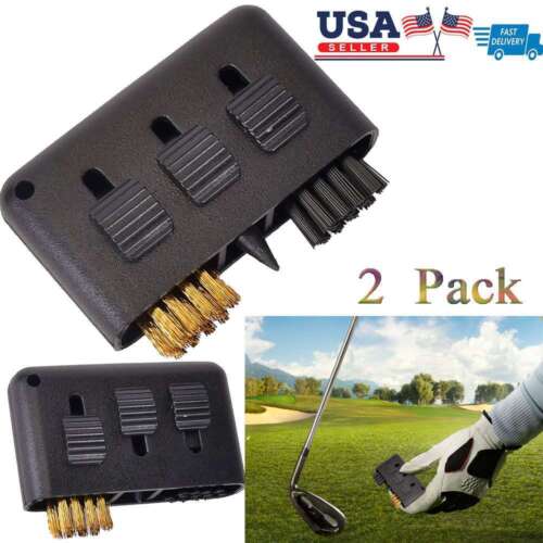 2Pcs 3 in 1 Golf Club Cleaning Brush Club Groove Cleaner Tool Brush Cleaner USA