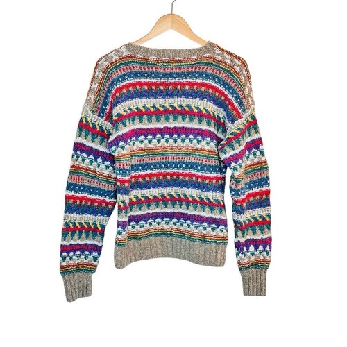 Vintage 90s Boston Traders Mens Grunge Multicolor Sweater Size M Chunky - Picture 3 of 10