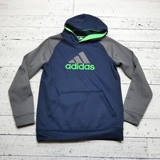 Adidas Hoodie Youth Teen Size XL 18 Blue Green Hooded Sweatshirt ClimaWarm