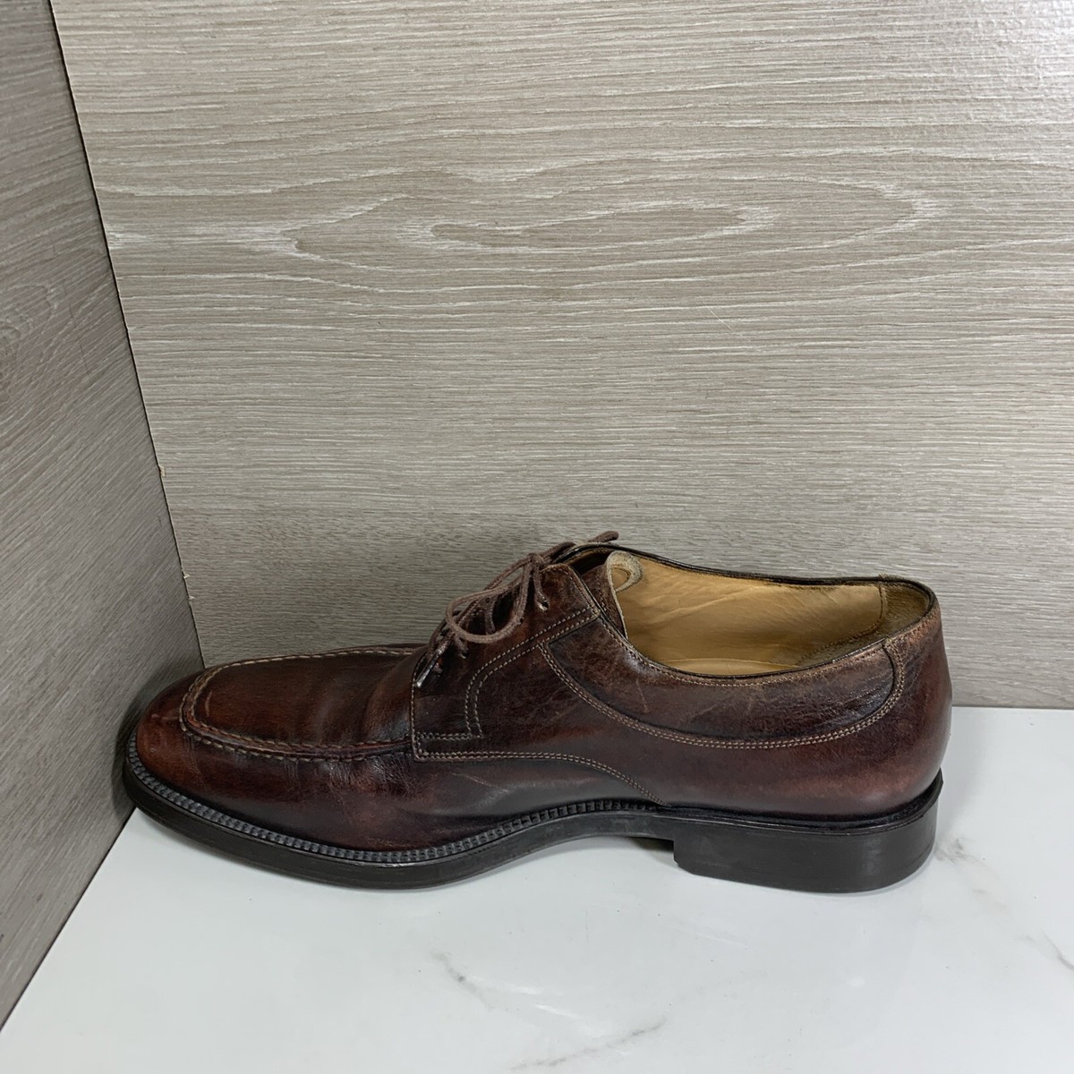 Santoni Nuvola Vintage Leather Derby Laceup Shoes Size 9.5 SANTONI Nuvola Barton Brown Calf Leather Men main image 4