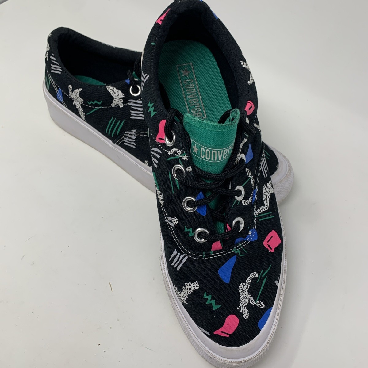 Converse 80s Print SKID GRIP Canvas Black Multi Print Low Sneaker 