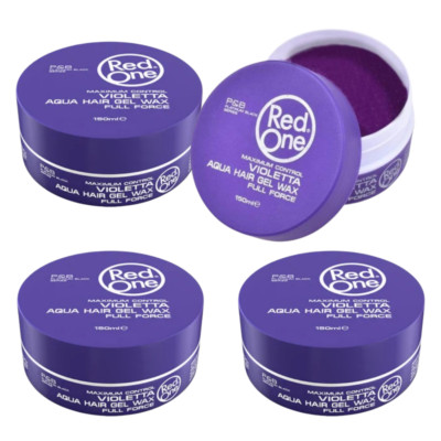 RedOne Aqua Hair Wax Violetta 4x150ml Extrem starker Halt Gel