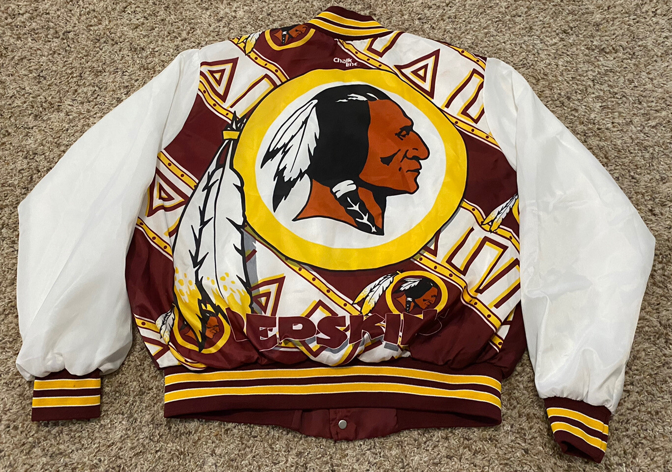 Vintage 90s Washington Redskins Chalk Line Fanimation Jacket Size XL