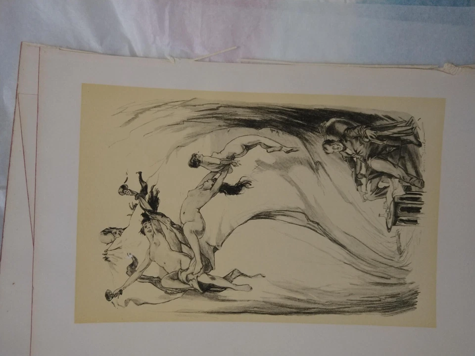 🔥🎨📚 De tirar o fôlego 1934 Litografia Original Thomas de Quincy Opium Dream 📚🎨🔥 - Imagem 2 de 4