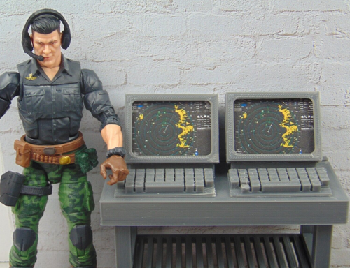 Custom 1:12 Scale Control Room Mission 4pc Radar Monitor TYPE2 Diorama ...