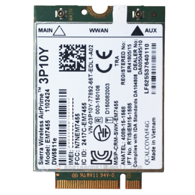 Dell DW5811e HSPA+LTE 3P10Y Sierra EM7455 4G WWAN Card Latitude 3490 3590 3588