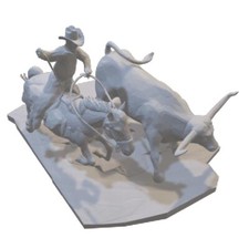 Resin printed Cowboy Roping Steer