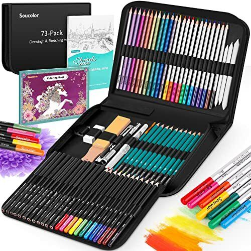 73-Pack Art Supplies Adults Teens Kids Artist Drawing Supplies