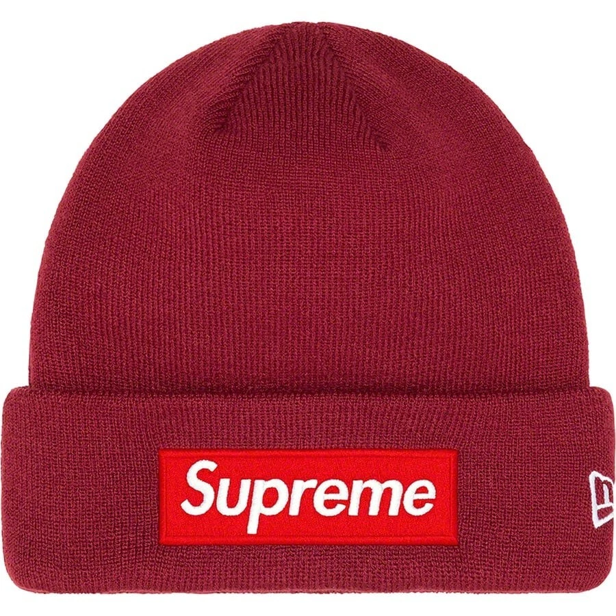 Bonnet Supreme New Era boîte logo FW22 Cardinal