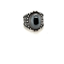 Gorgeous Sterling Silver Beaded Ring With Marcasite Stone Size 6