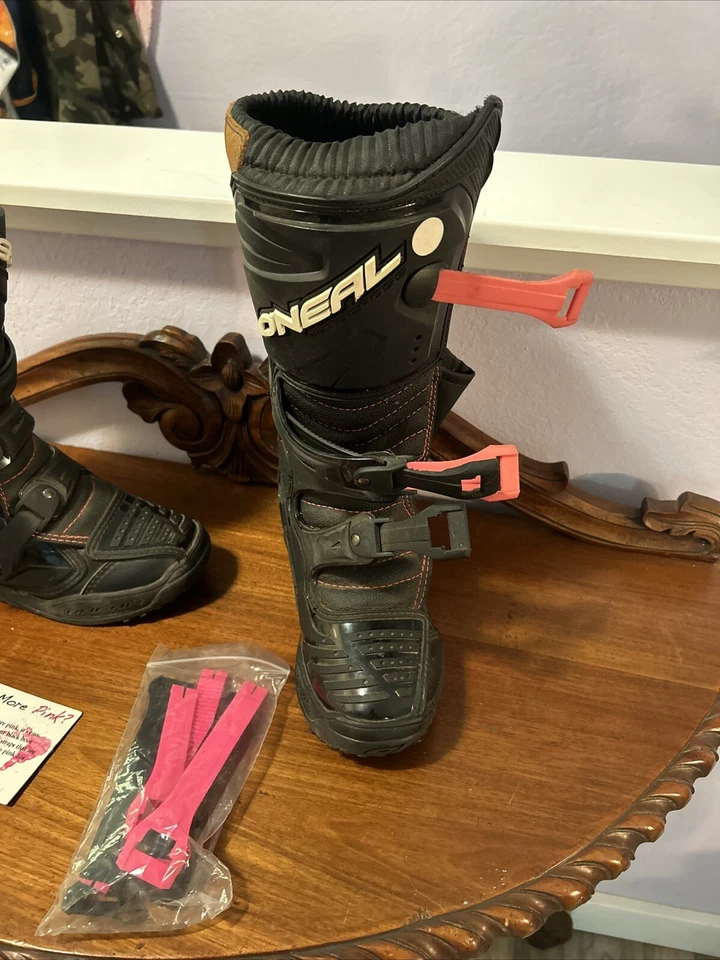 NUEVO O'Neal Element MX Botas Off Road Dirt Bike Negras/Rosas Mujeres EE. UU. 5/UE 35 Foto 2 de 4