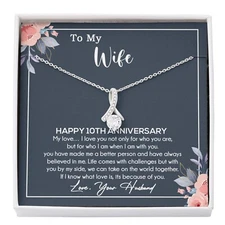 10th Anniversary Gift For Wife Necklace, 10 Year Anniversary, 10th Wedding Gift