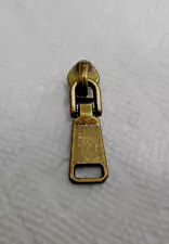 One Antique Brass Zipper Slider #5C w/ Long Articulated Pull for nylon