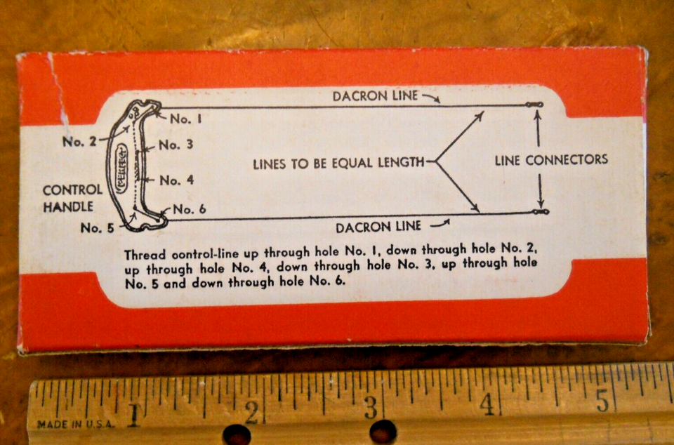 PERFECT MODEL AIRPLANE PARTS 25 CONTROLLINE HANDLE AND DACRON LINE