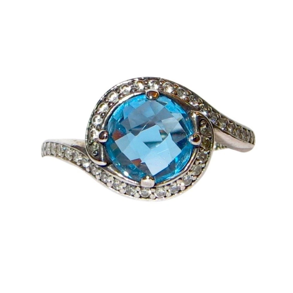 Pandora RADIANT EMBELLISHMENT Genuine PANDORA Silver BLUE CRYSTAL