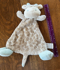2013 Demdaco Nat  Jules Baby Tan Brown Blue Giraffe Security Blanket Lovey