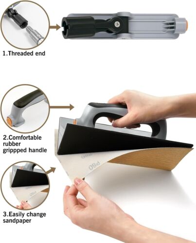 Corner and Detail Wall Sanders: 6-Piece Kit with Extension Pole and Sandpaper - Picture 7 of 11