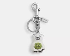 NWT Coach Halloween Bear Ghost Bag Charm Key Ring CW483